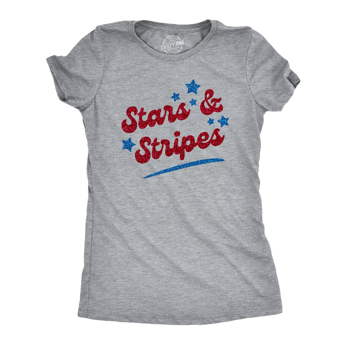 Stars And Stripes Glitter Women&#39;s Tshirt  -  Crazy Dog T-Shirts