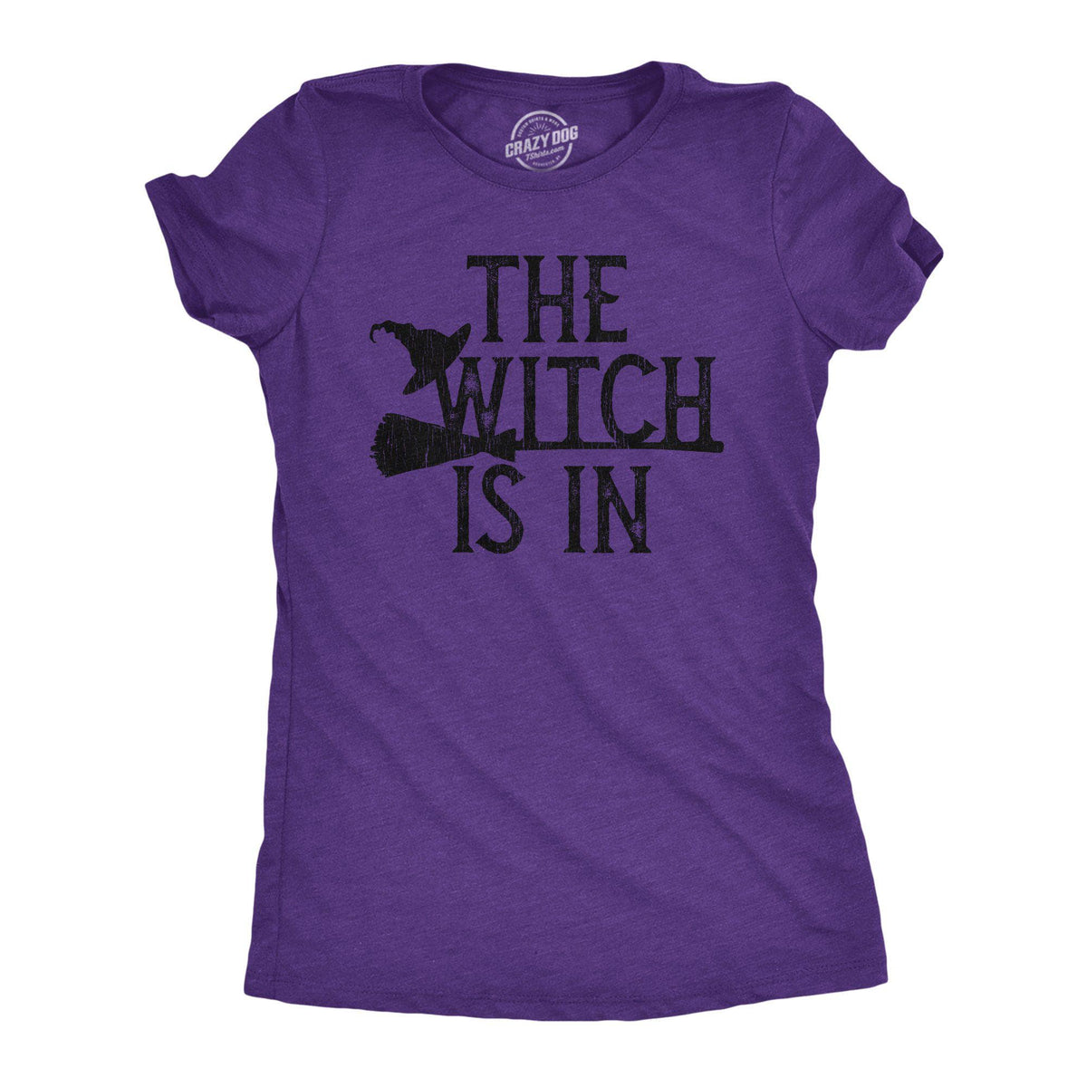 The Witch Is In Broomstick Women&#39;s Tshirt - Crazy Dog T-Shirts