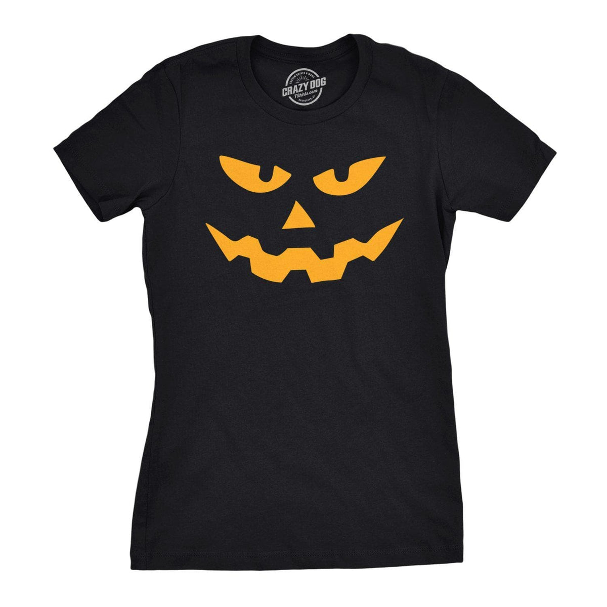 Triangle Nose Pumpkin Face Halloween Women&#39;s Tshirt - Crazy Dog T-Shirts