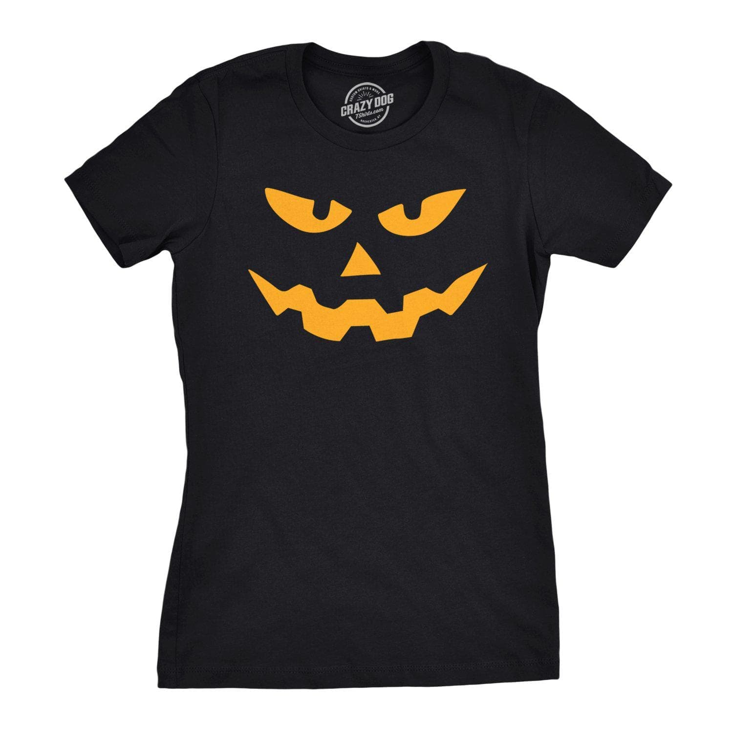 Triangle Nose Pumpkin Face Halloween Women's Tshirt - Crazy Dog T-Shirts
