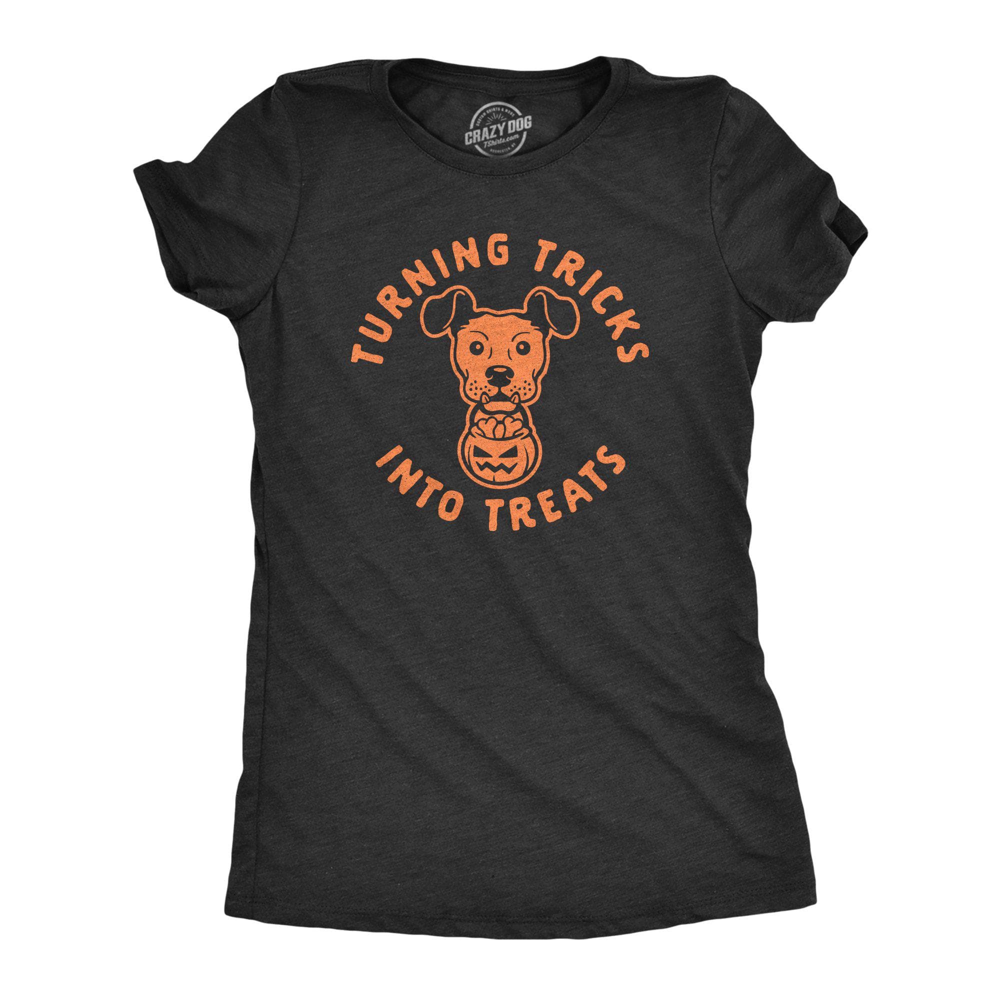 Turning Tricks Into Treats Women's Tshirt - Crazy Dog T-Shirts