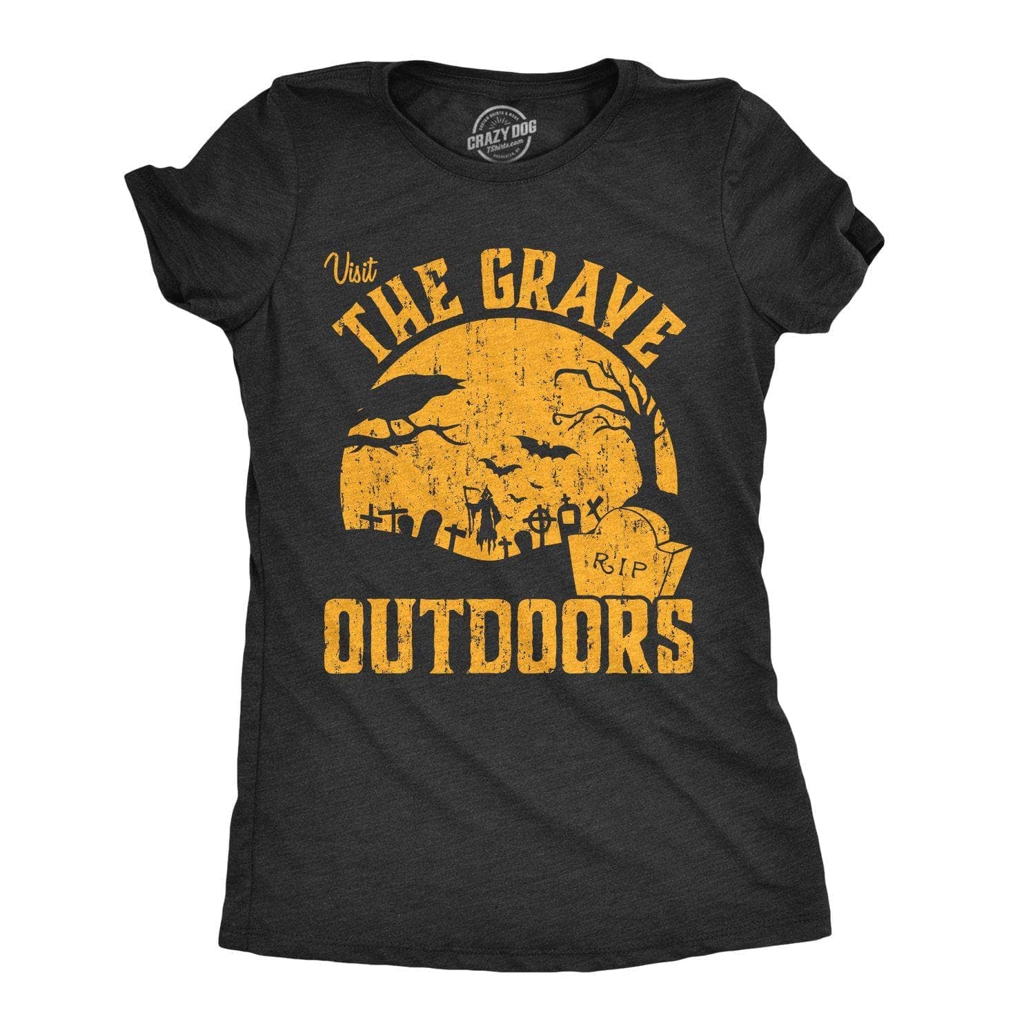 Visit The Grave Outdoors Women's Tshirt - Crazy Dog T-Shirts