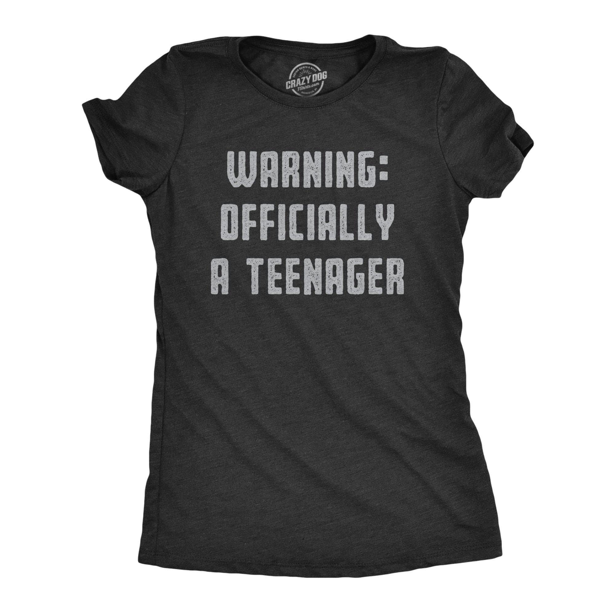 Warning: Offically A Teenager Women's Tshirt - Crazy Dog T-Shirts