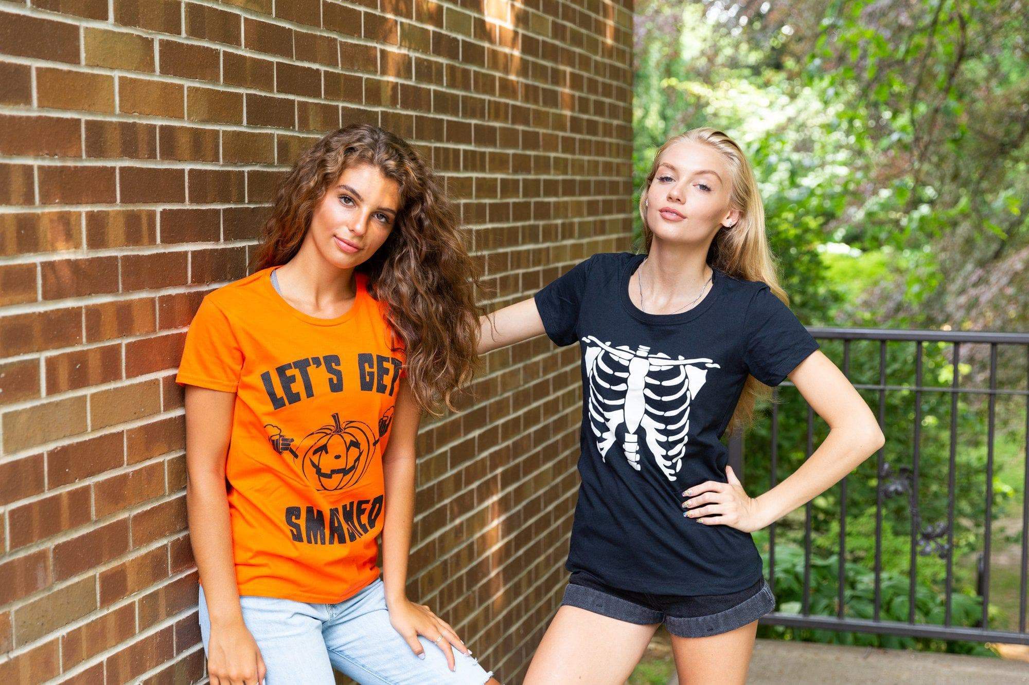 White Skeleton Rib Cage Women's Tshirt - Crazy Dog T-Shirts