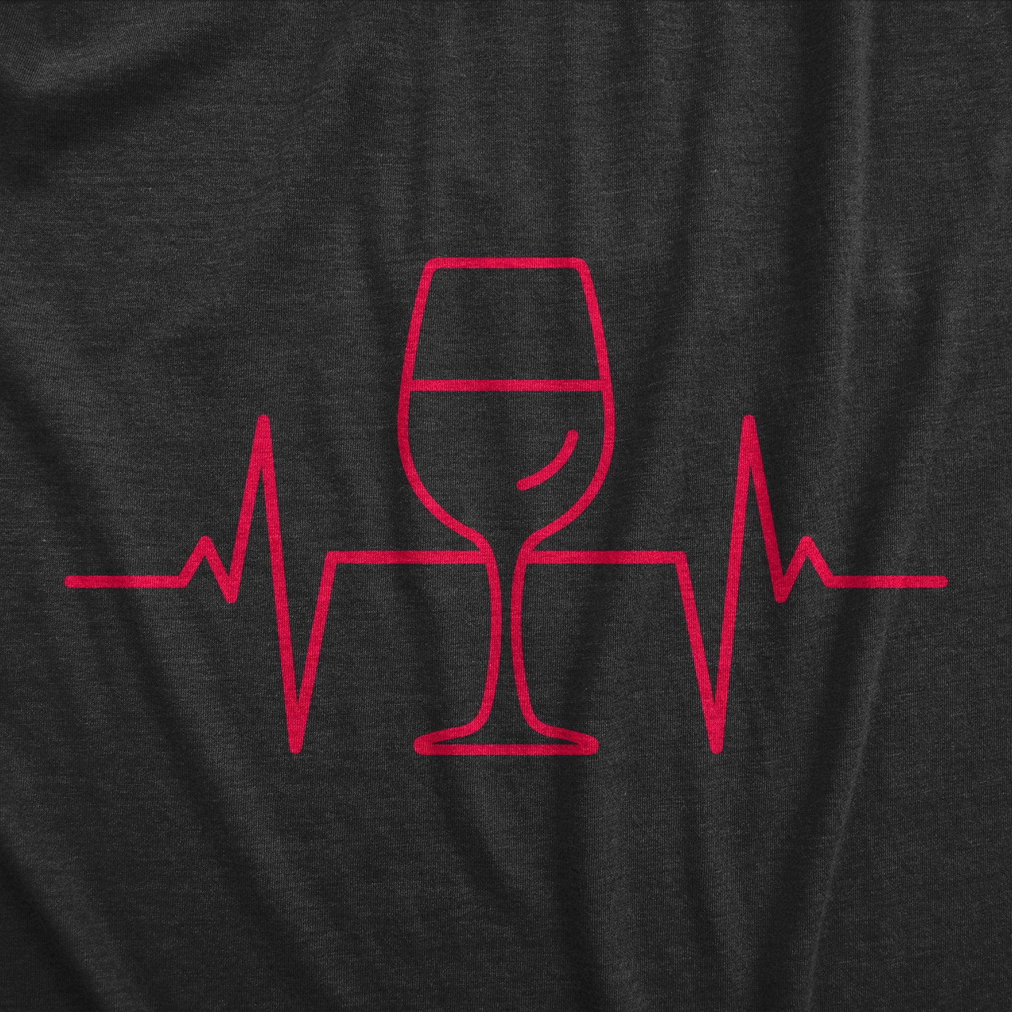 Wine Glass Heart Beat Women's Tshirt  -  Crazy Dog T-Shirts