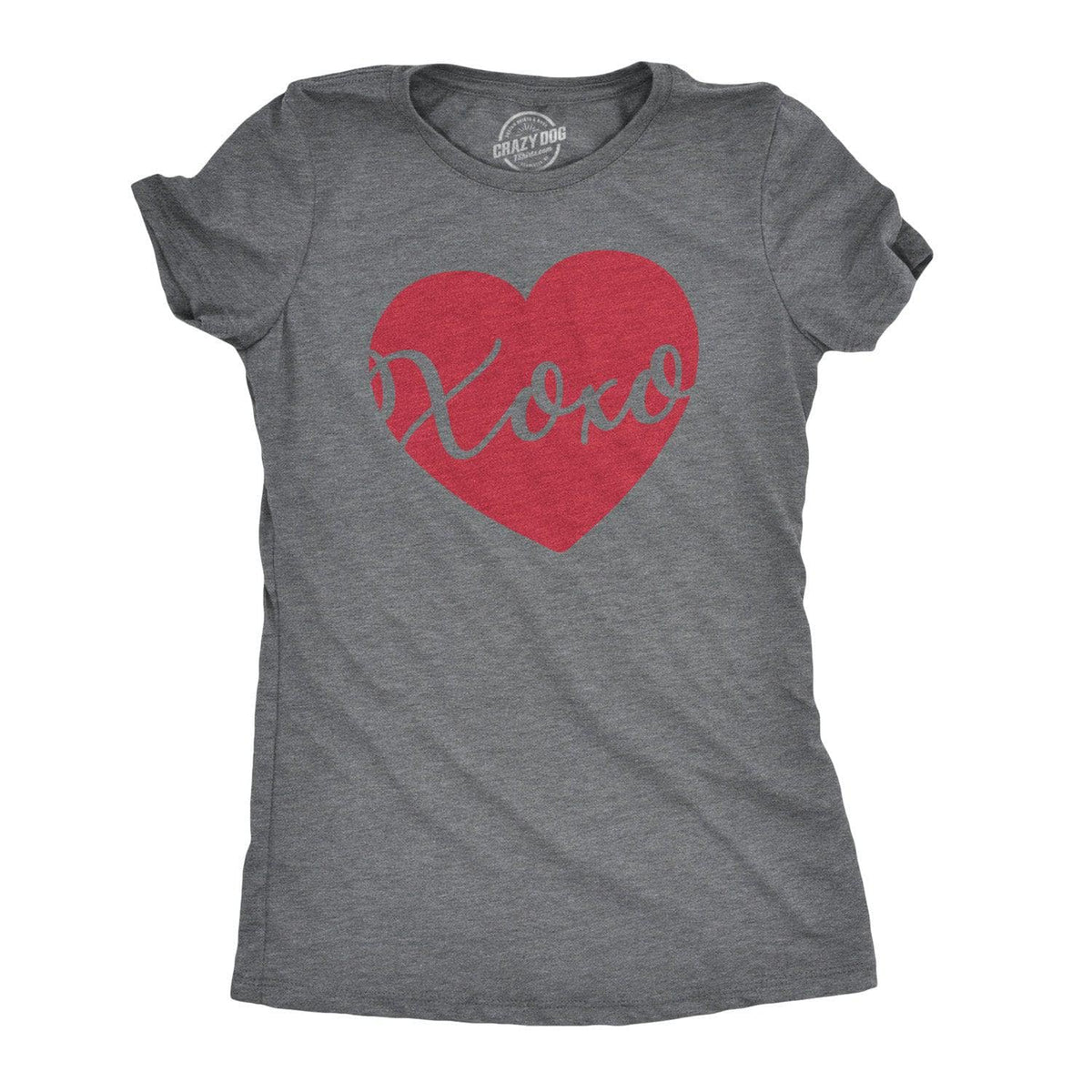 XOXO Script Heart Women&#39;s Tshirt  -  Crazy Dog T-Shirts