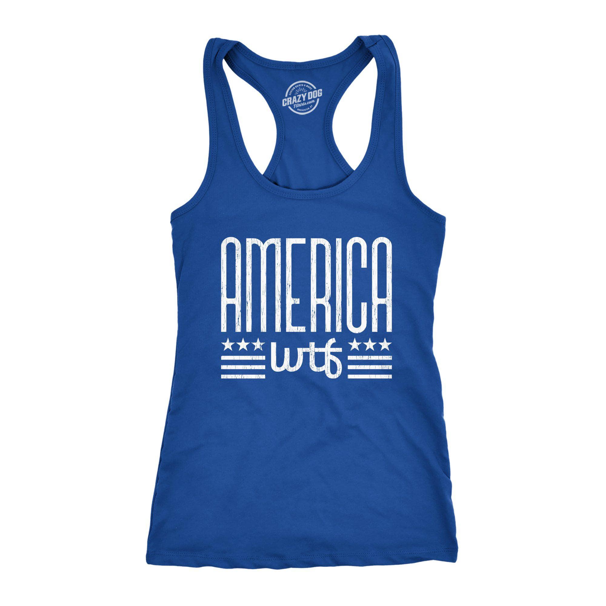 America WTF Women's Tank Top  -  Crazy Dog T-Shirts