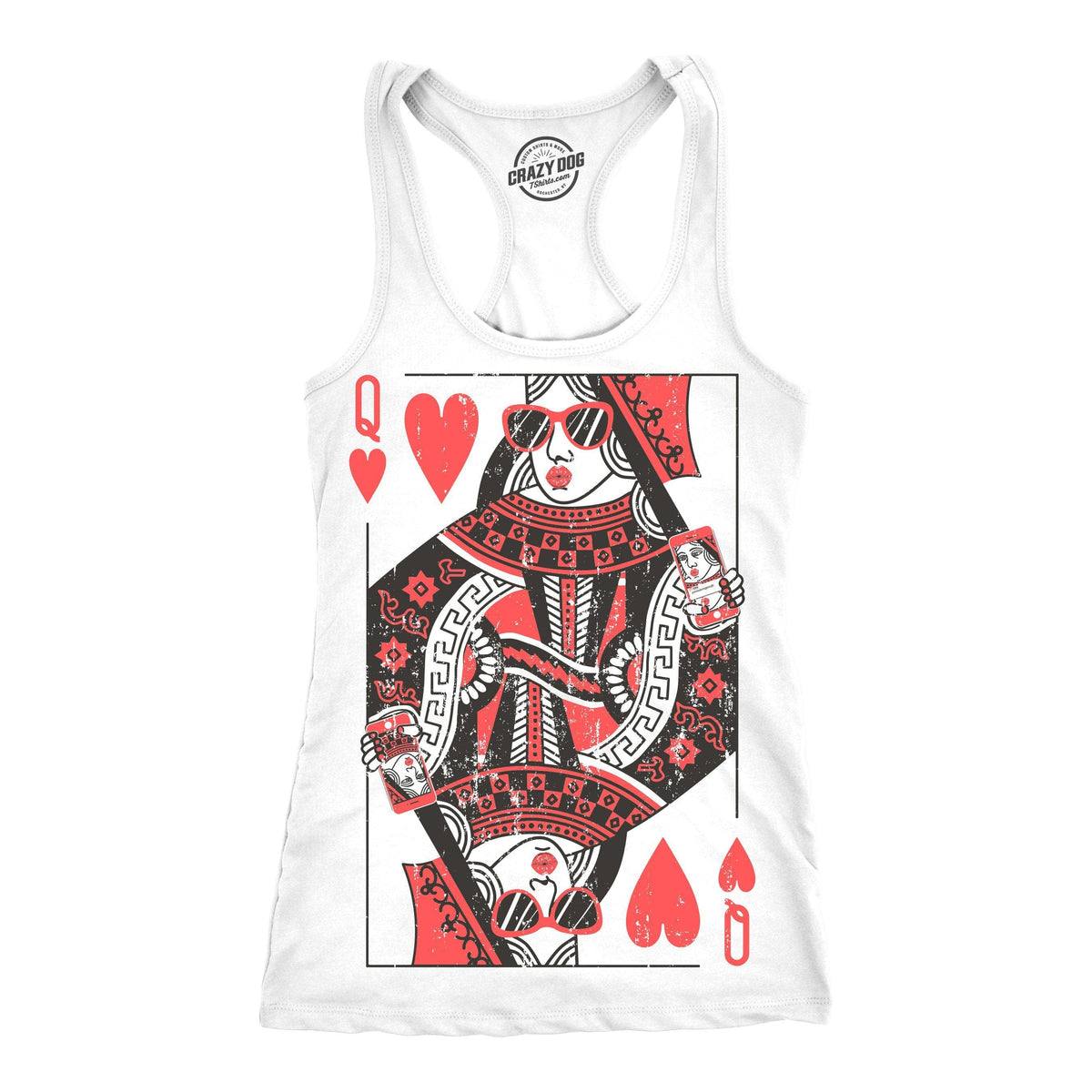 Queen Of Hearts Women&#39;s Tank Top  -  Crazy Dog T-Shirts
