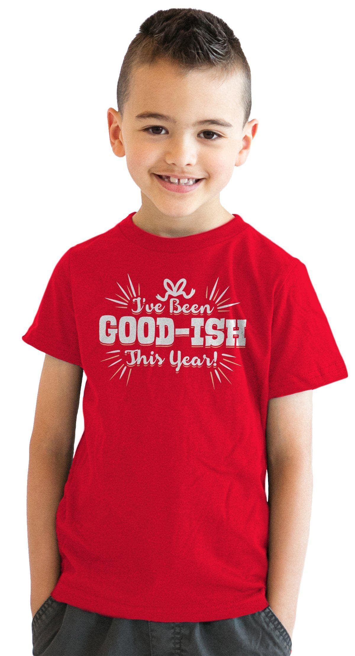 I've Been Goodish This Year Youth Tshirt - Crazy Dog T-Shirts