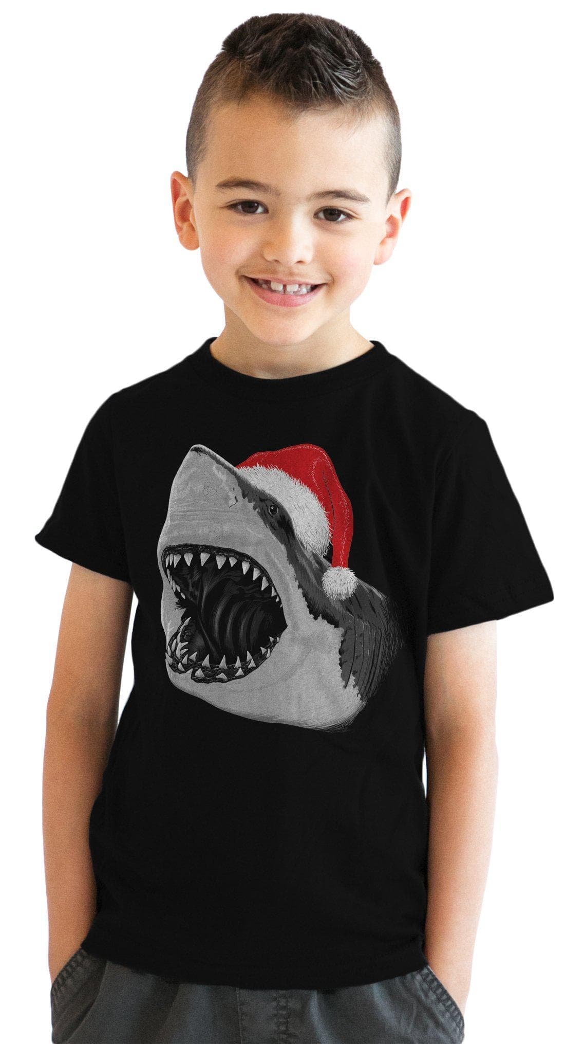 Santa Jaws Youth Tshirt - Crazy Dog T-Shirts