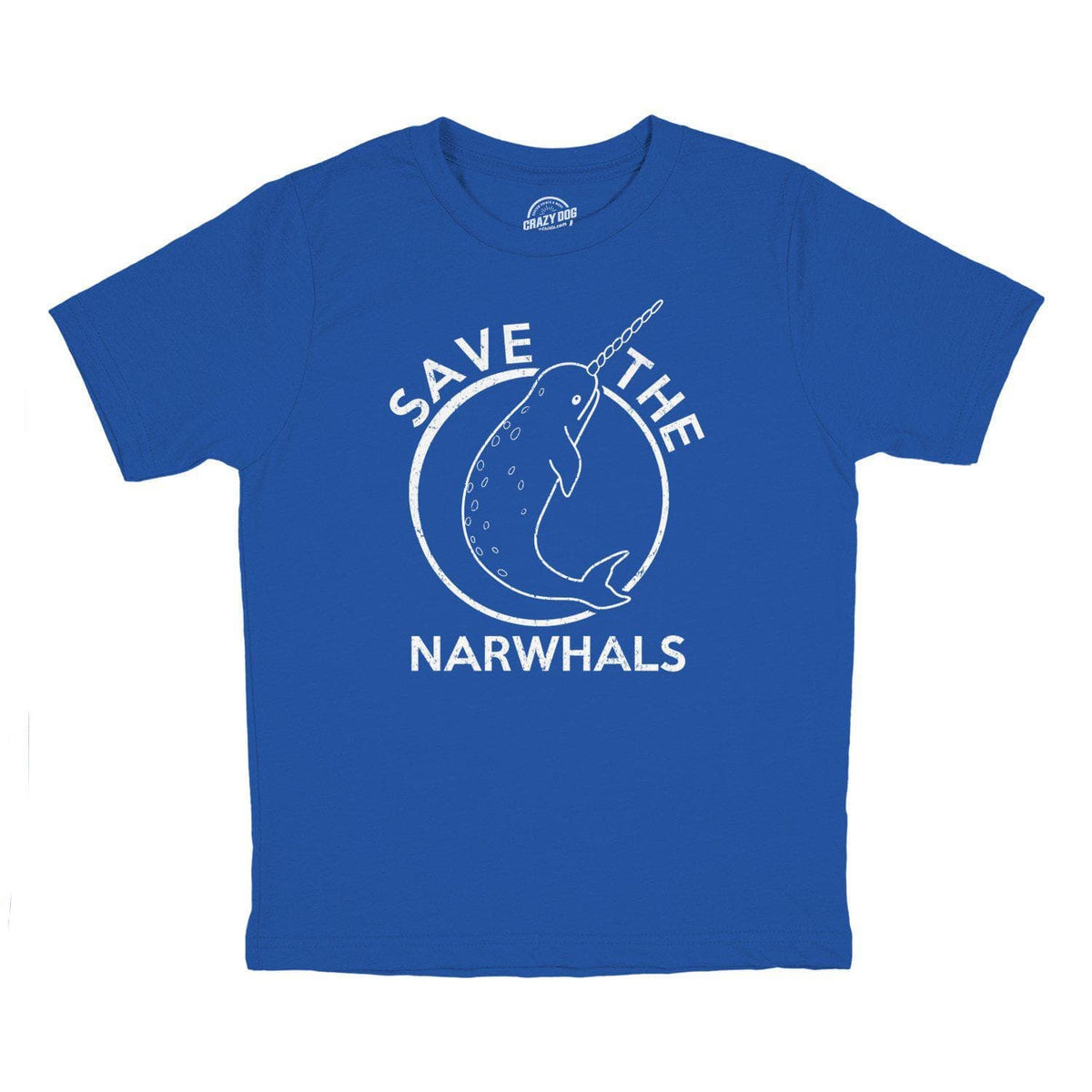 Save The Narwhals Youth Tshirt  -  Crazy Dog T-Shirts