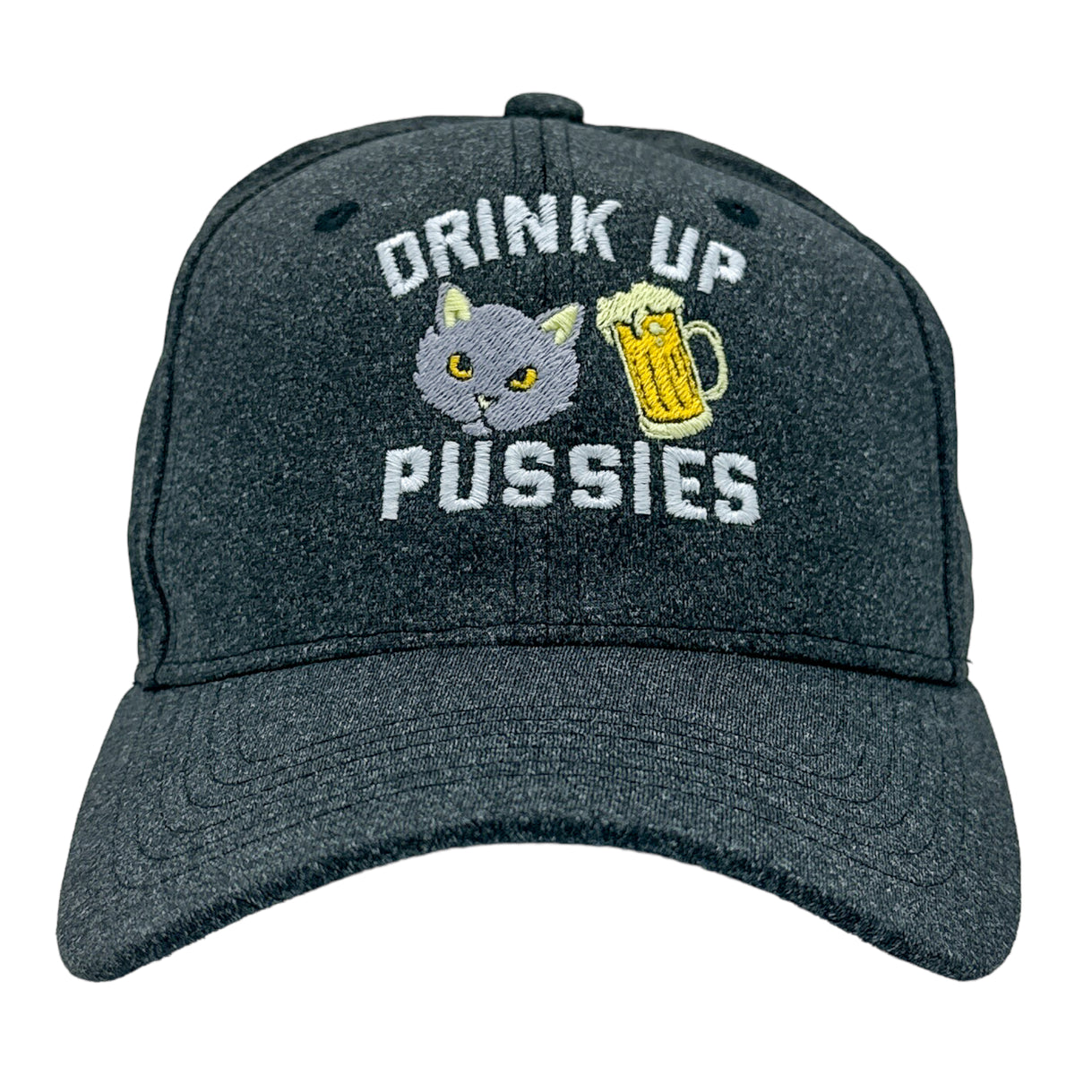 Funny Black - PUSSIES Drink Up Pussies Nerdy Cat Drinking Tee