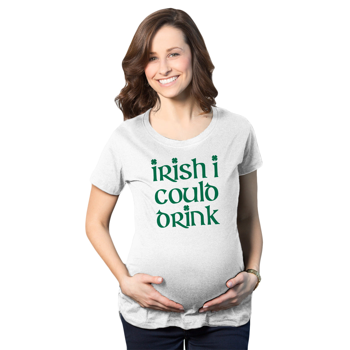 Funny Irish I Could Drink Maternity T Shirt Nerdy Saint Patrick&#39;s Day Tee