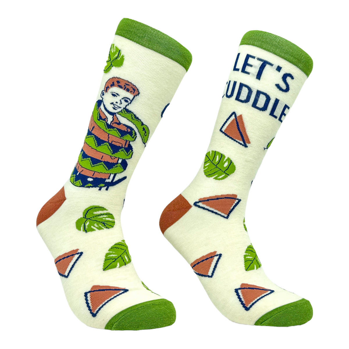 Funny Multi - CUDDLE Men&#39;s Lets Cuddle Snake Sock Nerdy animal Tee