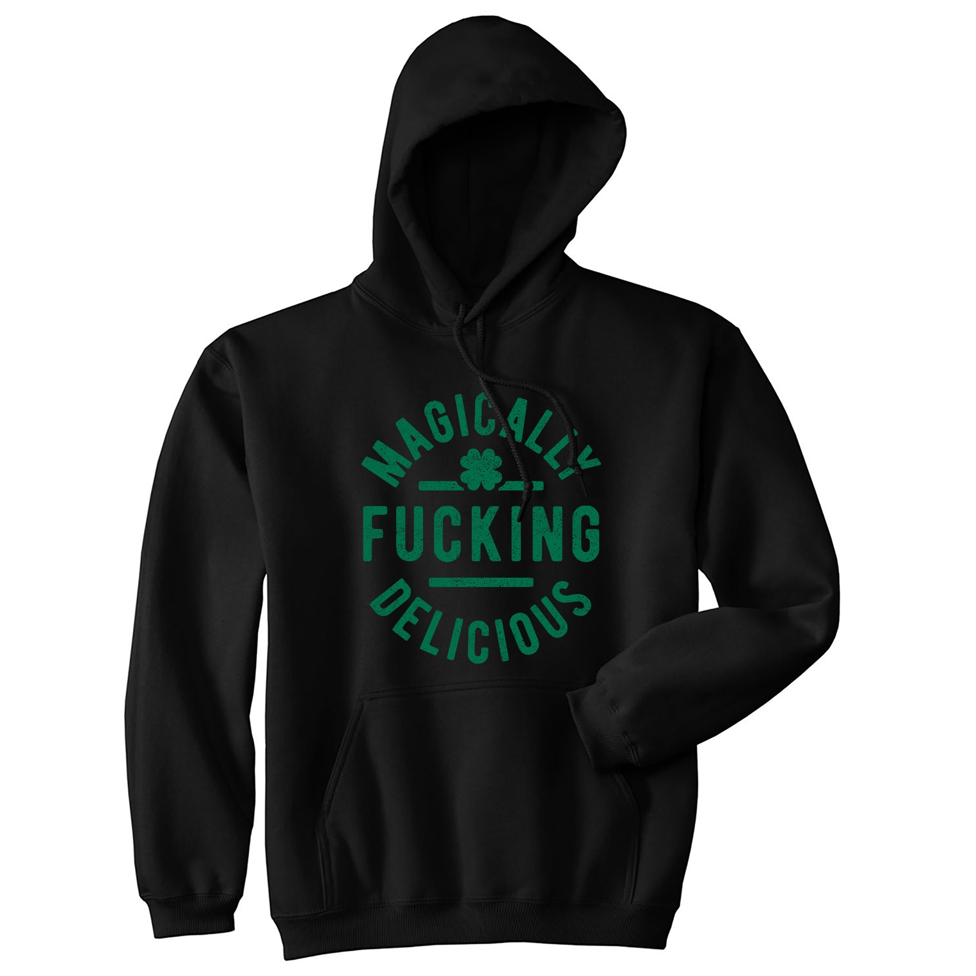 Funny Heather Black Magically Fucking Delicious Hoodie Nerdy Saint Patrick's Day Food Tee