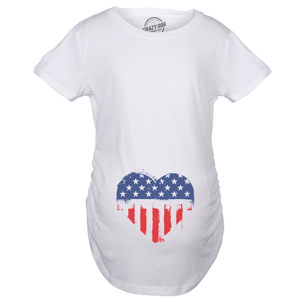 USA Heart Belly Maternity T Shirt